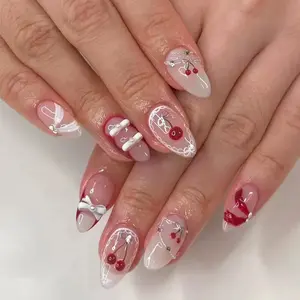 High-end Press on Nails Reusable Medium Length Nails 24 Pieces in 12 Sizes Glossy Design Perfect for Quick Application Everyday Use