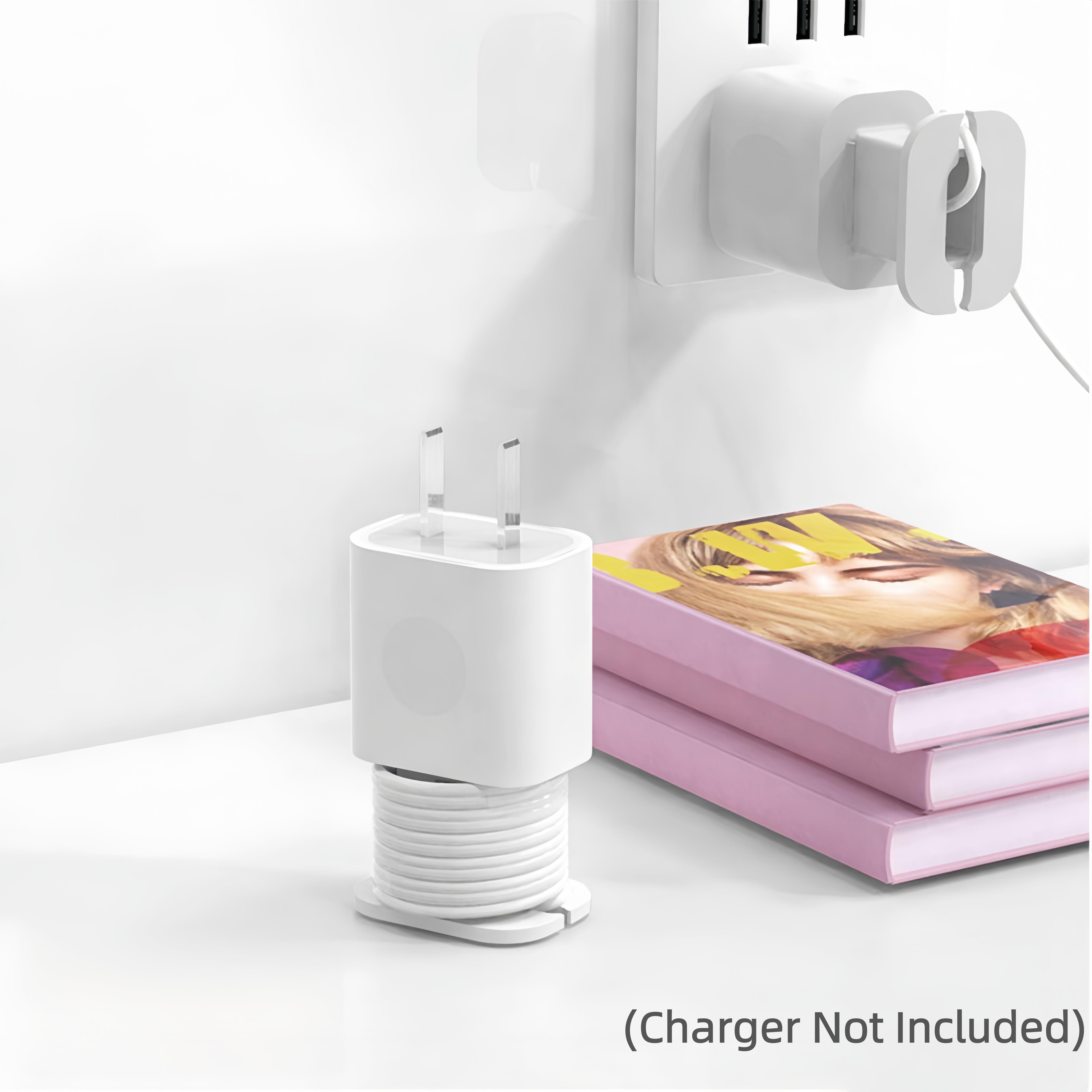 2 in 1 Silicone Charger Protector with Cord Wrap, iPhone Silicone Power Adapter Case, Snapback Charger Winder, Compatible with 18W/20W(Charger Not Included)