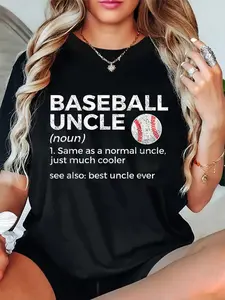 100% Cotton Unisex Baseball Uncle Definition Best Uncle Ever T-Shirt Funny Baseball Apparel