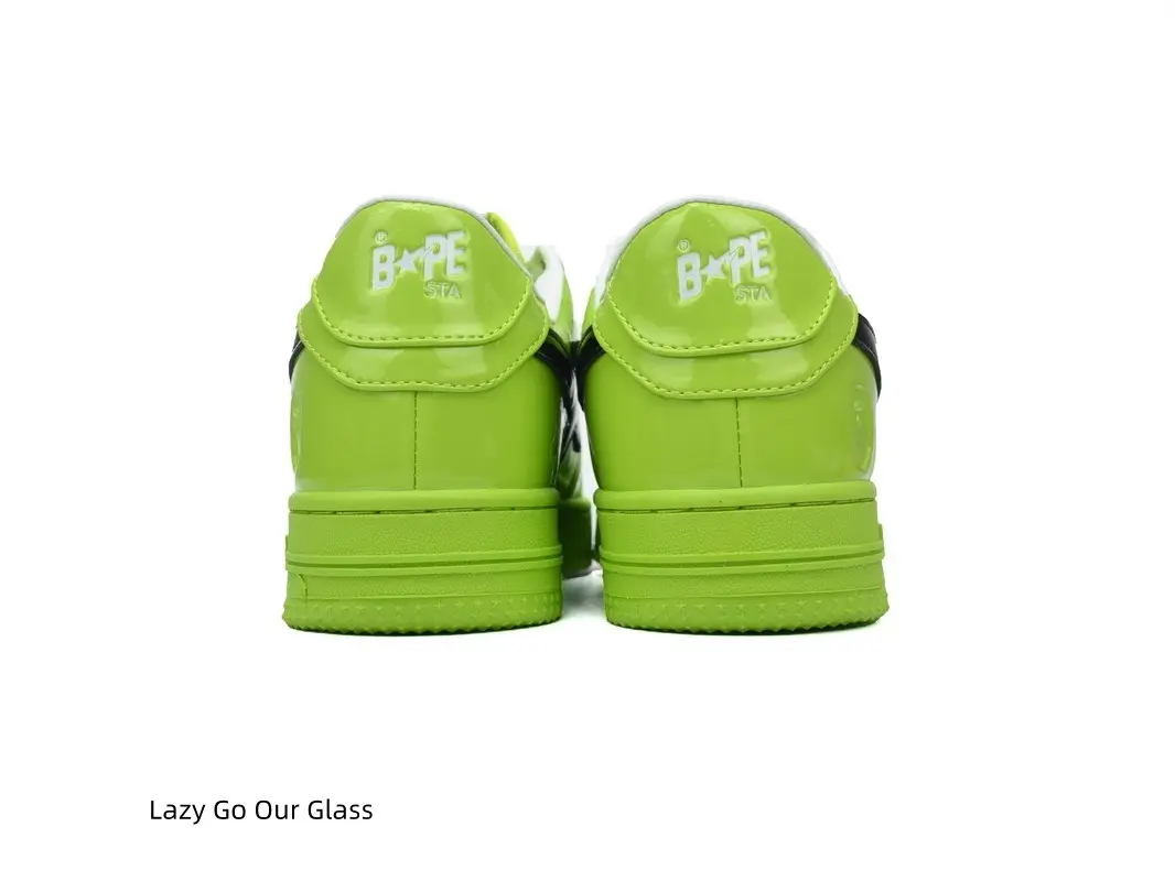 Vibrant Solid Neon Green Low Cut Flat Sneakers, Glossy Patent Leather Upper, Matching Green Non-Slip Rubber Outsole, Lightweight Trendy Street Shoes For Men, Women & Teens All Seasons