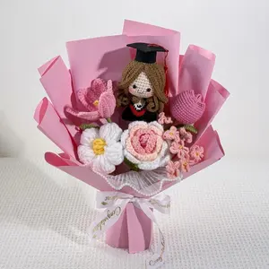 Crochet Graduation Bouquet – Handmade Class of 2026 Gift with Custom Graduate Doll & Flowers