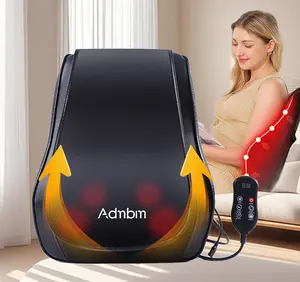 Admbm Rechargeable Back Massager with Heat Shiatsu Neck Massager for Pain Relief Deep Tissue 4D Kneading Massage Pillow for Neck Shoulder Leg Waist and Abdominal Comfort Back Massager Therapy