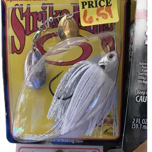 Strike King Spinnerbait 2.0 oz - Silver & White - 1-pack - EPA Registered - 2 FL OZ (59.1 mL) - Item#4012