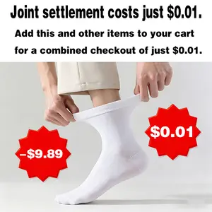 Settling together only costs 0.01 USD，Men's mid-calf socks, absorb sweat and prevent odor,casual and versatile