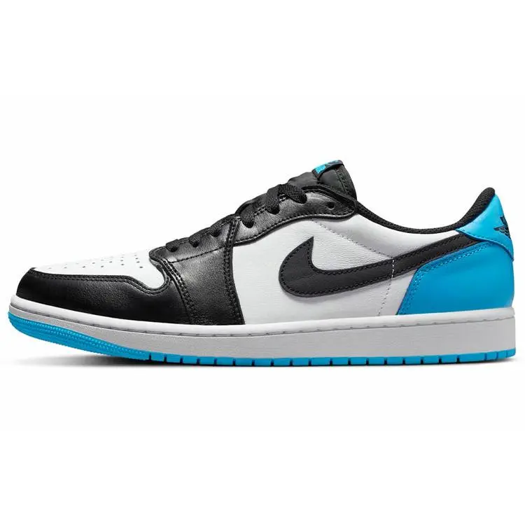 Jordan 1 Retro Low OG Black Dark Powder Blue Basketball Shoes Unisex White CZ0790-104