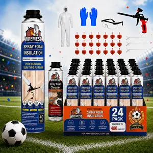 Wremest FullStop Spray Foam Insulation Kit - 40 Sq.Ft High-Density Closed Cell Polyurethane, Single-Component Expanding Sealant (Rapid Curing, Thermally Adhesive) for DIY Energy Savings on Walls, Attics, Expanding Foam Sealant Spray Single-Component, Rapi
