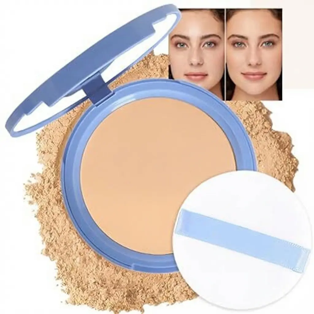 Oil Control Pressed Face Powder Compact for Women, Translucent Setting Powder Makeup Foundation for Women, Waterproof Long Lasting Lightweight