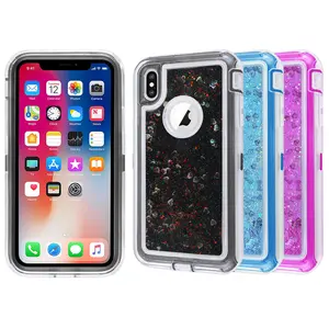 Doemoil For iPhone XS MAX XR Glitter 3D Bling Sparkle Flowing Liquid Quicksand Case Cover