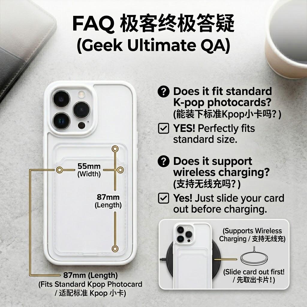 Custom Photo Phone Case with Card Holder | Aesthetic Photocard Clear Wallet Cover | Personalized Picture Frame Case | Y2K Couple Gift