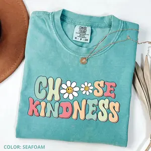 Comfort Colors Choose Kindness Teacher T-Shirt, Teacher Appreciation Gift, Be Kind School Shirt, Cute Back To School Tee, Soft Cotton Fabric Shirt