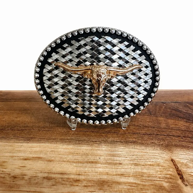 Men's Western Belt Buckle, Fashion Clothes Accessory for Belts, Hebillas Vaquera,4.5"x3.25", Fits 2" belt