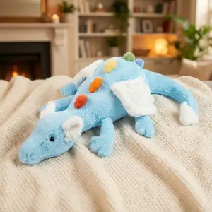 Sky Dragon Plush Toy, Multi-Size Fresh Blue Small Dragon Doll, PP Cotton Filled Hugging Sofa Pillow Gift for Girlfriend Valentine's Day Birthday
