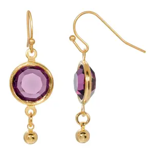 Amethyst Austrian Crystal Channel Dangle Earrings