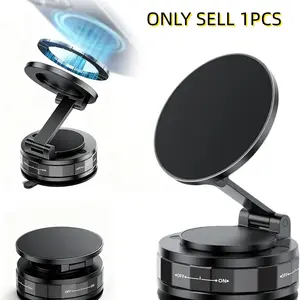 Phone Holders for Your Car, Compatible with MagSafe, Ultra Vacuum Suction Cup Mount, 360° Rotation, Car Phone Holder Compatible with All Models, Carbon Fiber Brown