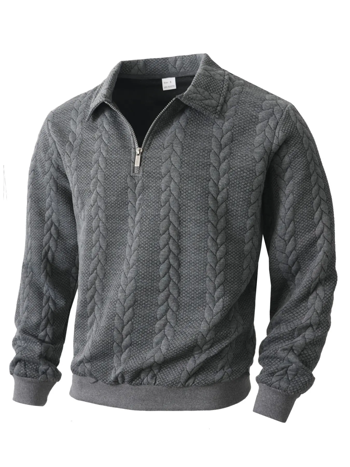 Men's outdoor autumn and winter wear knitted Polo collar zipper long sleeve sweatshirt Knitwear, suitable for autumn and winter wear, vintage half button zipper, casual and versatile trend simple pullover, a must-have item for men's wardrobe.