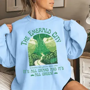 The Emerald City Wicked Sweatshirt, It’s All Grand and It’s All Green Shirt, Shiz University Hoodie, Wizard of Oz T-shirt, Wicked Witch Pink Green Apparel, Musical Fan Shirt, Elphaba Glinda Crewneck