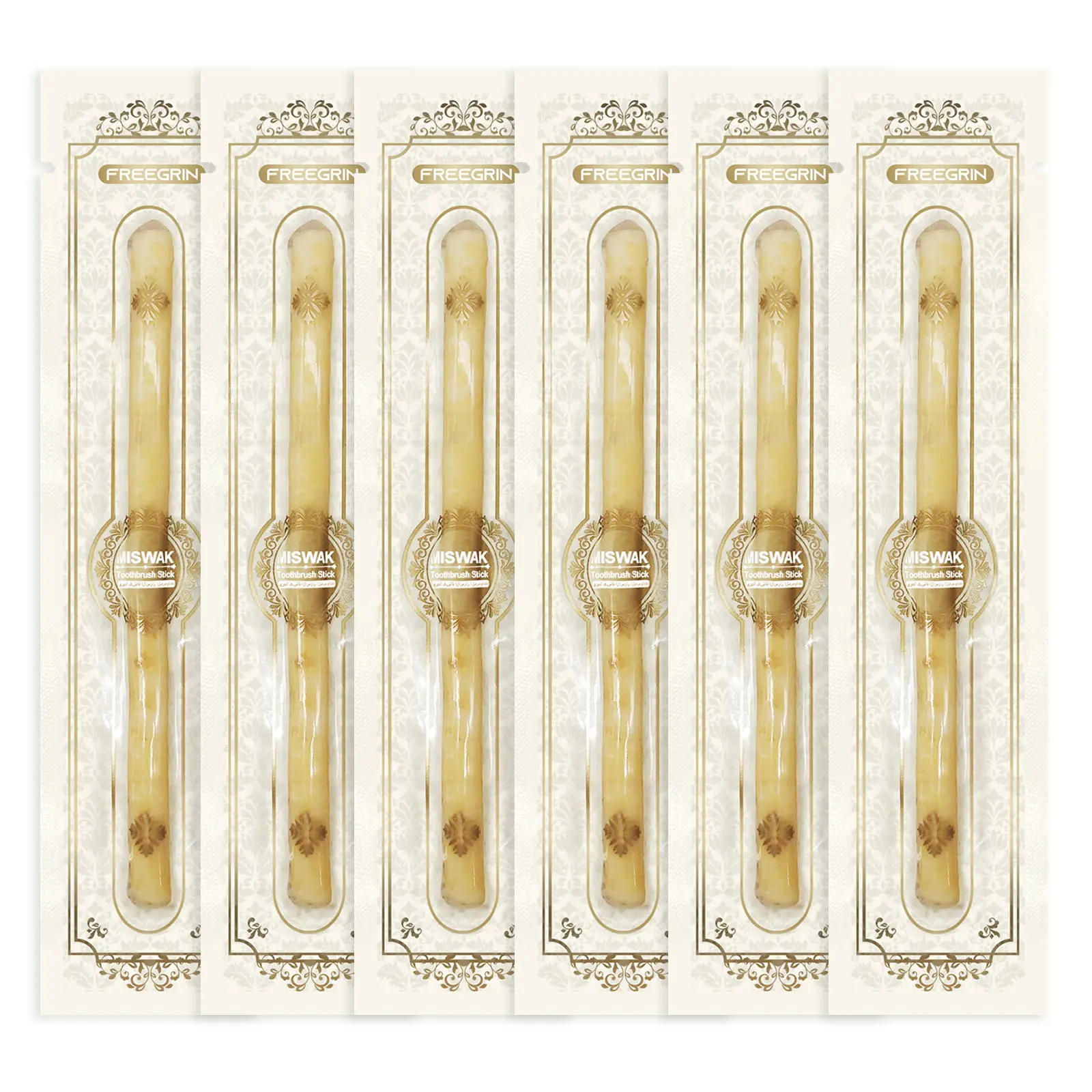 Freegrin Natural Miswak Sticks Toothbrush - Vacuum Sealed Natural Flavor from Original Authentic Arabic Plants- for Healthy Gums, Teeth, and Fresher Breath