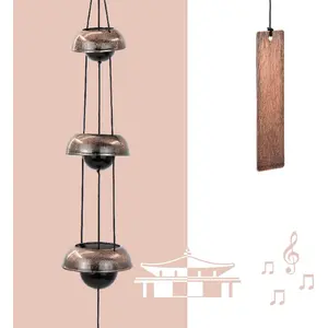 Copper Wind Chimes, Temple Wind Chime,Feng Shui Wind Chimes for Home Yard Outdoor Decoration