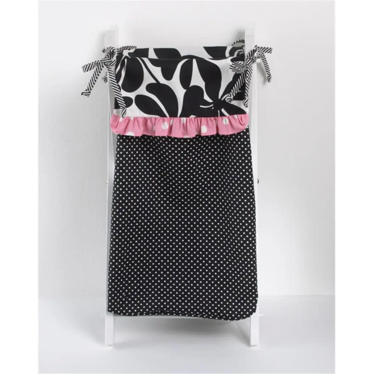 212 MAIN Rectangular Washable Cotton Twill Laundry Basket - Cute Elegant Feminine Hamper with Floral Lid, Ruffle Detail, Ideal for Kid Room, Featuring Flowers