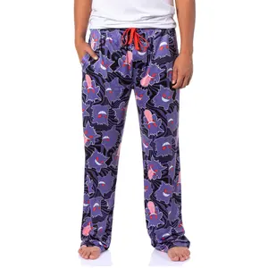 Pokemon Pajama Pants Adult AOP Gengar Swirl Ghost-Type Loungewear Sleep Adjustable Waistband PJ Men Women