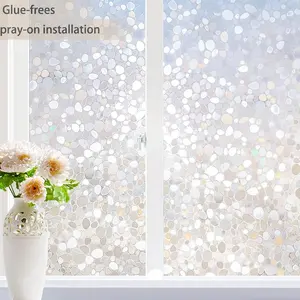 1 Roll Window Privacy Film, Vinyl Glass Sticker, Colorful Frosted Decorative Film, Static Adhesive Window Sticker, No Glue Needed, Home Decor, Adhesive Stickers