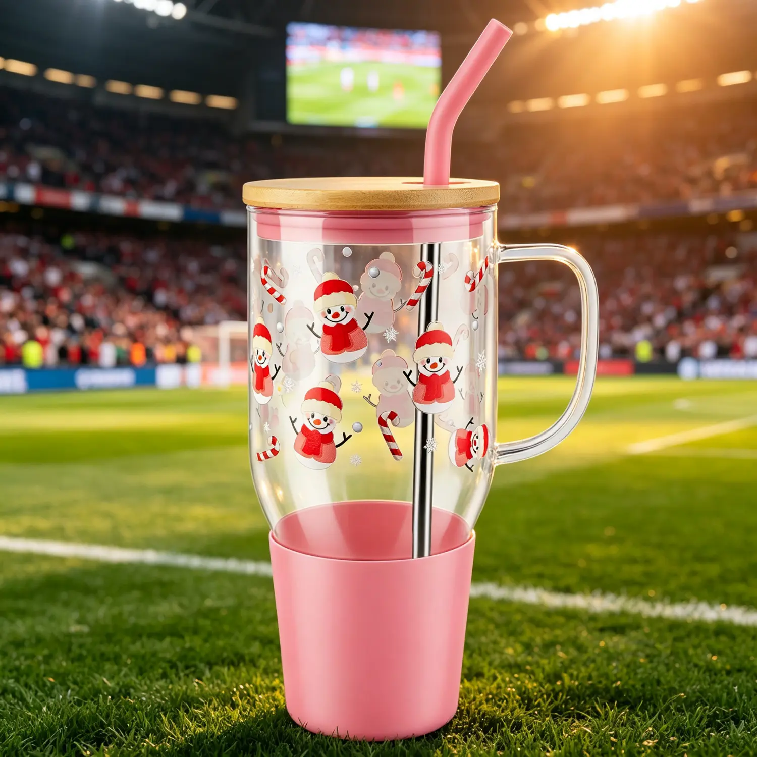 Glug Tumbler with Handle - 40oz Aesthetic Glass Cup with Lid & Straw for Lady, Reusable Water Bottle & Stylish Holiday Mug, Premium Drinkware 2026 Spring Women Mother's Day Beach holiday