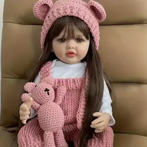 Doll 50cm Cute Soft Vinyl Realistic Newborn Doll Movable Realistic Baby Doll, With Doll Accessories, Suitable For Girls Over 3 Years Old