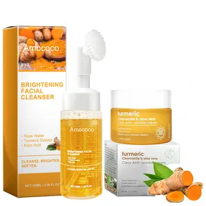 Kojic Curcuma Cleansing Mousse & Cream Daily Hydrating Moisturizer for Comfortable Deep Cleaning & Brightening Skincare
