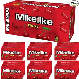 Mike and Ike Cherry Candy, 0.78 Ounce Box (Pack of 24), Chewy Candy, Vending Machine , Red Candy Snack Sweet Fruit Flavored