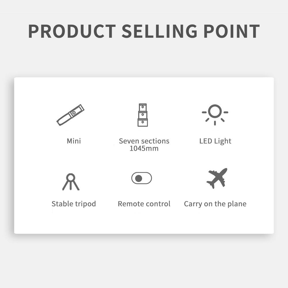 41-Inch Selfie Stick Tripod with Rechargeable Fill Light and Bluetooth Remote, Extendable Phone Tripod Stand, 3 Light Modes and 9 Brightness Levels for Vlogging, Live Streaming, iPhone & Android
