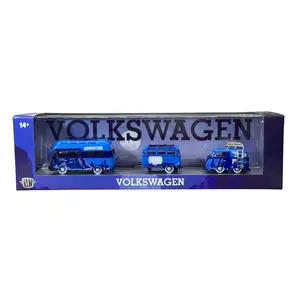 M2 Machines Auto Haulers Volkswagen Adventure Set 1959 VW Double Cab Truck & 1960 VW Delivery Van Trailer