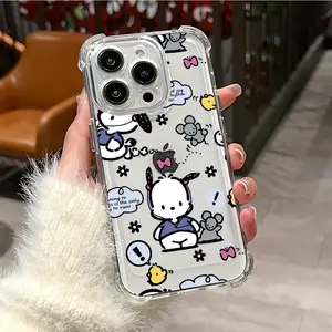 Luxury New Fashion Pochacco Cute Phone Case Suitable for iPhone 17 16e 16 15 14 13 12 11 Mini Pro Max Air X XR XSMAX 8 7 Plus Anti Fall Transparent Soft Back Cover Accessories