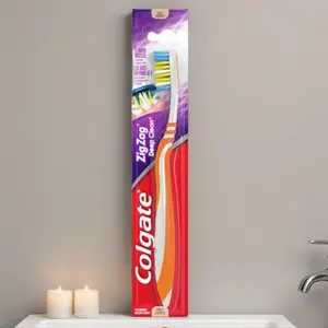Colgate Zig Zag Soft Toothbrush for Deep Cleaning - Precision-Angled Bristles, Soft Nylon, Ergonomic Handle, Travel-Friendly, 1 Count - Lightweight, Oral, Oral Hygiene Essentials