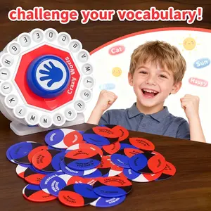 Alphabet Spin Wheel Memory Game, Educational Vocabulary Building, Fun Party and Travel Toy, Ideal Gift for Kids, Includes 20 Letter Spins + 36 Cards