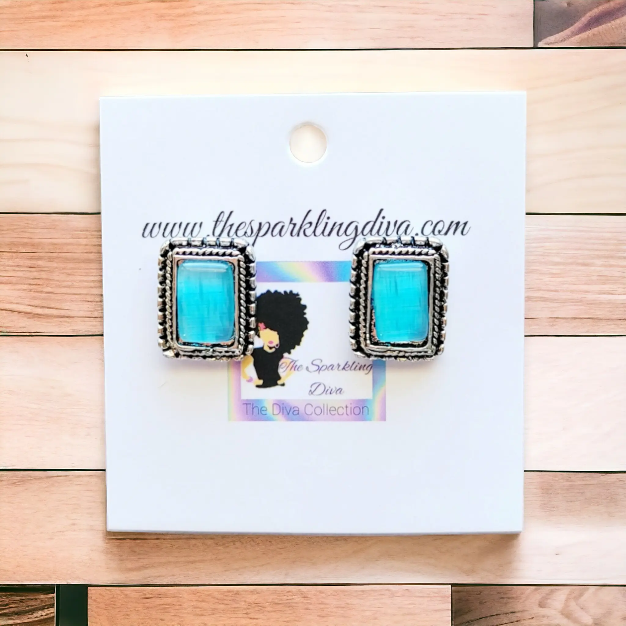 Female Framed Sea-Glass Earrings, Fashion Costume Jewelry Accessories