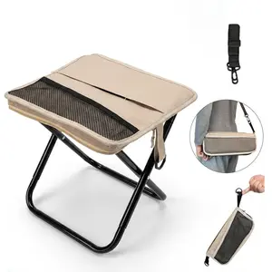 Portable Folding Stool with Carry Bag, Lightweight Foldable Stool, Outdoor Chair with Pocket, Travel, BBQ, Fishing, Beach, Picnic, Camping