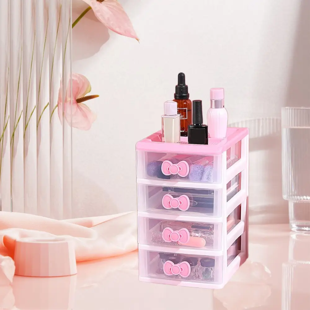 4 Layer Drawer Storage Organizer 6.89*5.31*8.86 inch Small Plastic Drawer Desk Organizer Drawer for Bathroom, Dorm, Desk, Office
