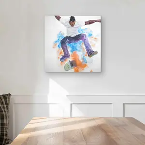 Begin Home Decor C1MP1616M23XMI 16 x 16 in. Skater - Illustrative Man Cave Metal Print Wall Art - Decor