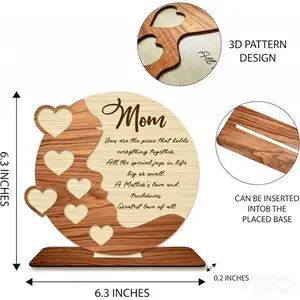 Mother's Day gift photo frame decoration - hollow wooden ornament - heartwarming mother's love message - suitable for birthdays and Mother's Day, adaptable to various occasions