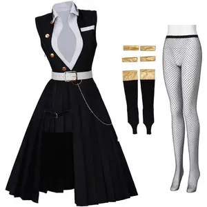 Uzui Tengen Black Metal Button Sexy Dress Suit for Women