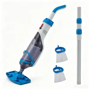 GARVEE Cordless Rechargeable Pool Vacuum Cleaner with Telescopic Pole, 30W Motor, 18.5 GPM Suction, 14000 rad/min, 60 Min Runtime, 1.3L Dust Box, 120-Mesh Filter for Above Ground & Inground Pools, Pool Accessories, Swimming Pool Accessories