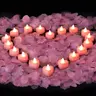 2000-Piece Polyester Red Artificial Rose Petals & 24 Battery-Operated Heart-Shape LED Tea Light Candles Set - Romantic Long-Lasting Decoration, Valentine's Day Decor, Wedding Centerpieces Gift