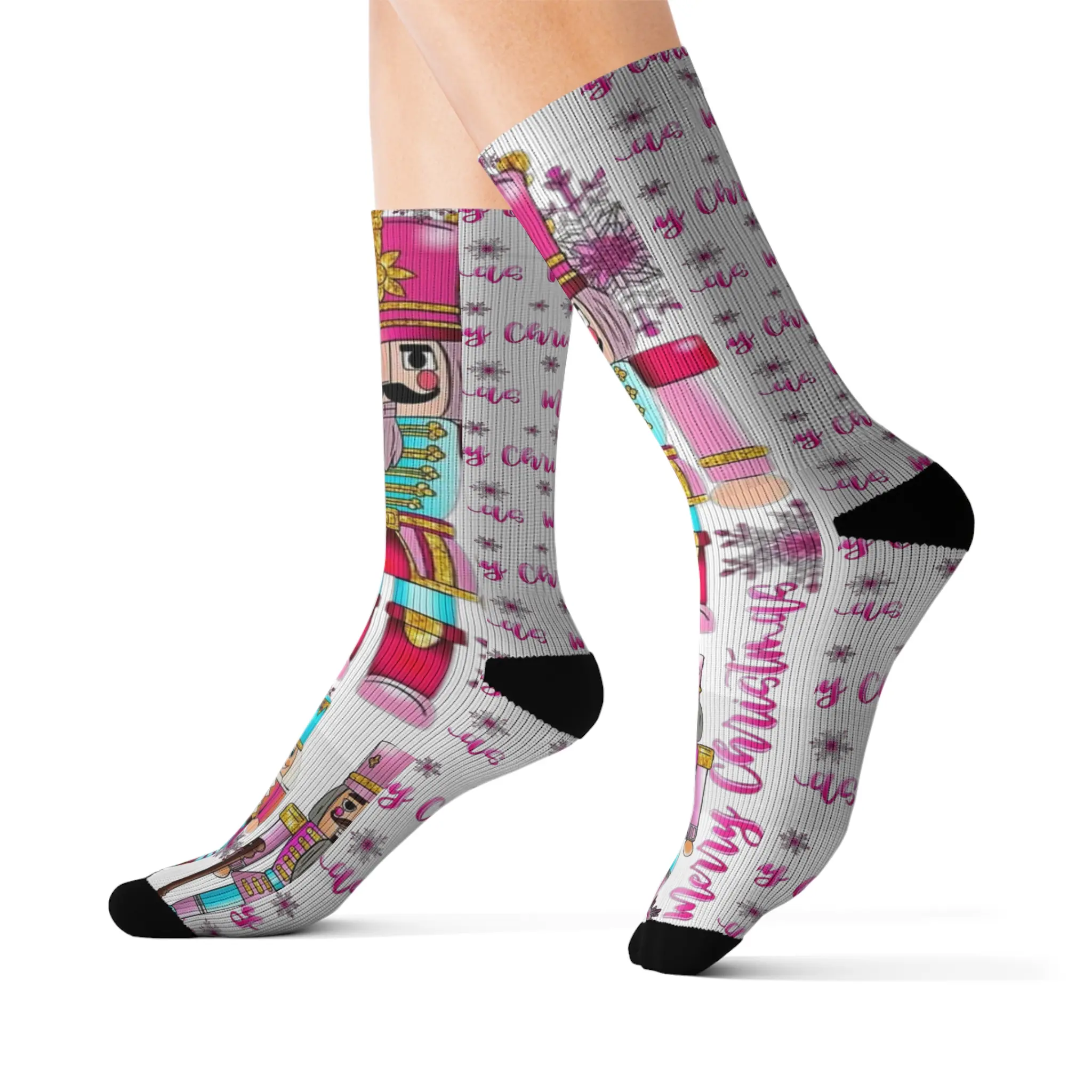 Festive Christmas Socks, Merry Christmas Gift, Cute Holiday Socks, Cozy Winter Wear, Stocking Stuffer