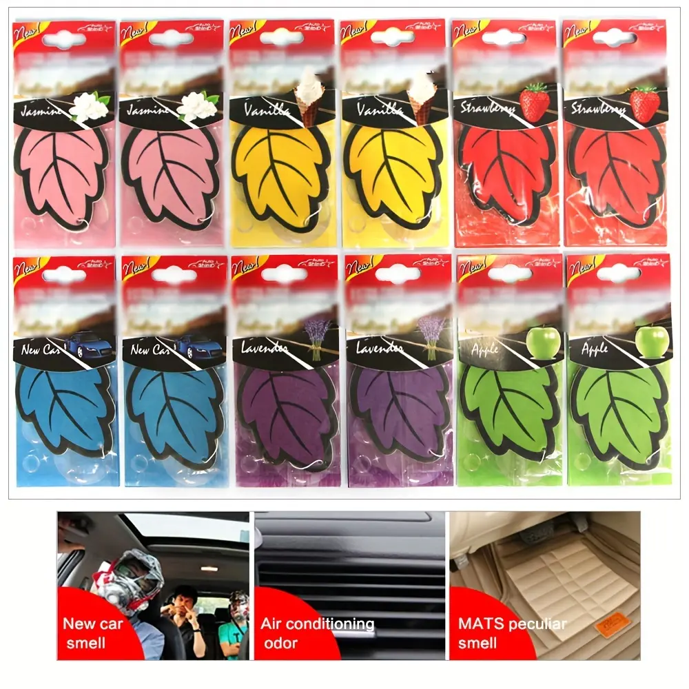 24/48/60PCS Leaf shape fresheners, Car incense freshener pendant, car perfume paper air fresheners,car perfumes