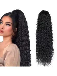 24-Inch Synthetic Wavy Drawstring Ponytail Hairpiece — Ideal for Women's Wig Styling