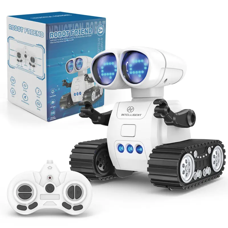 S018 Mini Remote Control Programming Robot Toy - Includes RC, LED Eye Pattern Switching, Intercom, Gesture Sensing, Requires AAA - for Boys Ages 4-6, Christmas Gift