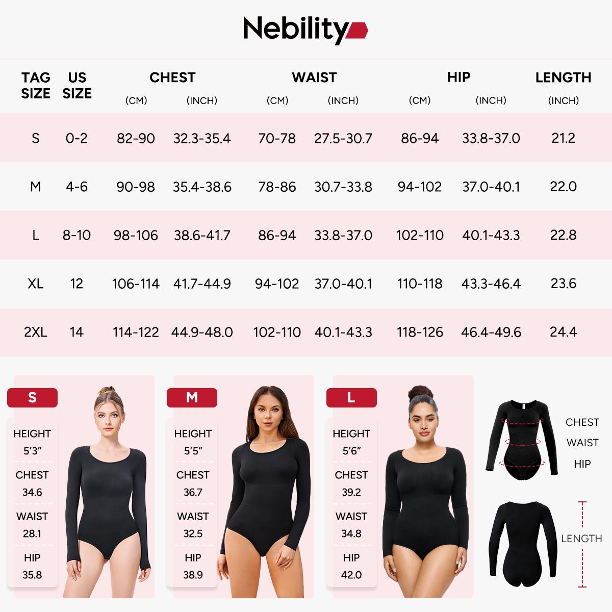 Nebility Women's Seamless Round Collar Long Sleeve Bodysuit Basic Stretch Jumpsuit Minimalist Plain Shapewear Womenswear