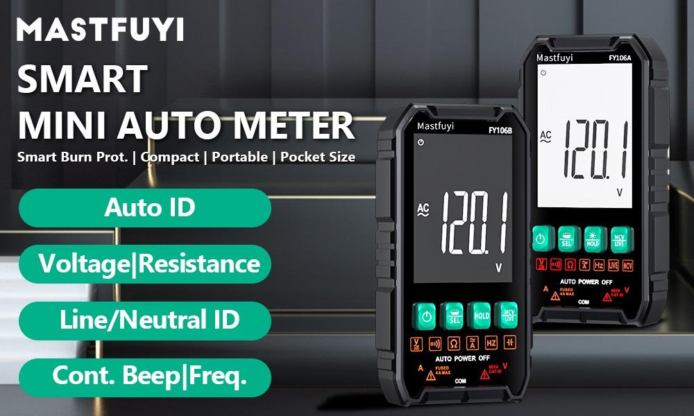 Mastfuyi FY106 Lightweight Smart True RMS Digital Multimeter - 3999 Counts voltmeter, Auto-Ranging, CAT III 600V, Professional Voltage Tester with Test Leads, Tools and Gadgets, Work Accessories, Mechanic Tools for Live Wires detail 1