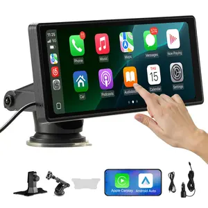 VEVOR Wireless Car Stereo, Portable Radio Touch Screen Compatible with Apple CarPlay and Android Auto, CarPlay Screen for Car with Voice Control, Mirror Link, Bluetooth, GPS Navigation