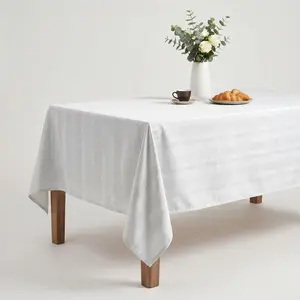Marisol Jacquard Tablecloth  White